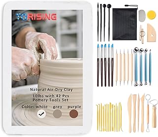 Dried clay in the air Torising 10 lb with set of 42 -piece pottery tools, plasticine all use for modeling and launch by hand, non -toxic (white and kit).. Experience shopping freedom with DIAYTAR NIGERIA's vast selection and 5-8 day nationwide delivery service.