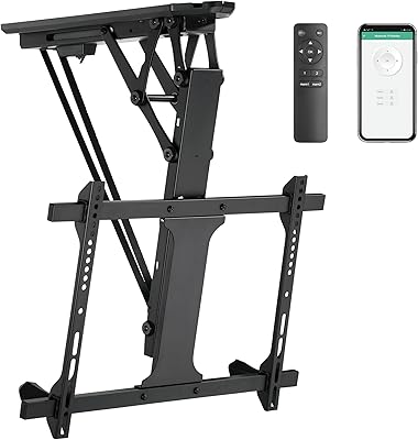 Electric TV support with Mount IT ceiling with remote control and application, Motorized foldable ceiling support for 32 to 70 inch flat -screen TVs, black.. Unlock endless possibilities with DIAYTAR NIGERIA's affordable marketplace and reliable delivery service.