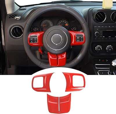 G Kit of car steering wheel interior car for Jeep Wrangler JK 2011-2018 / Grand Cherokee 2011-2013 / Jeep Compass and Patriot 2011-2016, Red.. DIAYTAR NIGERIA: Your partner in affordable online retail with reliable delivery across the nation.