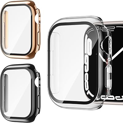 AGK rigid shell for Apple Watch 41 mm 7 Series with glass screen protector.. DIAYTAR NIGERIA: Connecting every Nigerian with quality products at prices everyone can afford.