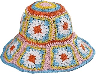 Hat in straw for women, knitted flower bucket hat, beach fishing hat, foldable, knitted by hand.. Reliable delivery, all over Nigeria — that’s DIAYTAR Nigeria promise.