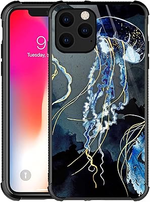 Goodsprout shell compatible with iPhone 13, dark blue ocean jellyfish, amazing pattern, shock and stripes resistant, rigid rear shell for Apple iPhone 13.. DIAYTAR NIGERIA: Where online shopping becomes effortless with budget-friendly nationwide delivery.