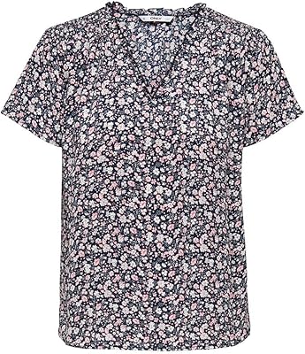 Only T-shirt Onlsonja Life S/S to V-collar for Women, Night Sky/Cloud Dancer.. DIAYTAR NIGERIA delivers more than products - we deliver affordable shopping satisfaction nationwide.