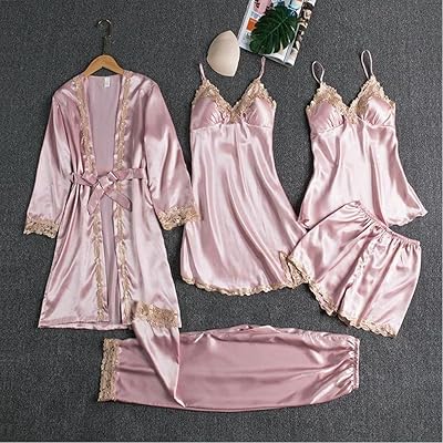 5 pieces set of night clothes for women pajamas in sexy satin lace night clothes wedding rayness home clothes night clothes night clothes.. Your budget-friendly online marketplace, DIAYTAR NIGERIA delivers a world of products in just 5-8 days.