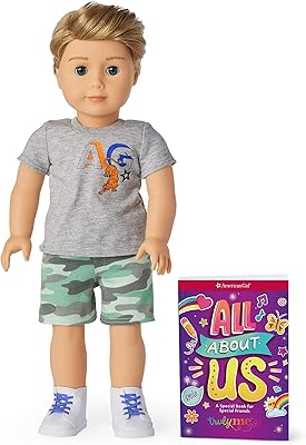 American Girl Truly Me 104 doll 18 inch, dark blue eyes, caramel stiff hair, light skin with hot olive shades, camouflage shorts and gray t-shirt.. Your shopping aspirations fulfilled at DIAYTAR NIGERIA with competitive prices and reliable delivery.