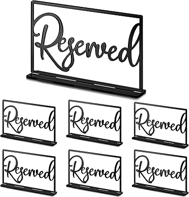 6 table panels reserved in acrylic for wedding festival, menu panels reserved in acrylic for wedding, seats, restaurant reservation, office (black).. Experience satisfaction guaranteed with DIAYTAR NIGERIA's comprehensive platform and quick delivery.