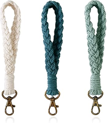 Bohemian keychain in macrame, handmade bracelet, keychain, wrist rope for women.. DIAYTAR NIGERIA brings the market to your fingertips with affordable prices and swift delivery services.