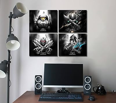 Xuanxiu Darkness Series League of Legends - Lot of 4 impressions on canvas for bedroom decoration and playroom, 10 x 8 inch without framework.. DIAYTAR NIGERIA: Where value meets variety with reliable nationwide delivery in under 8 days.