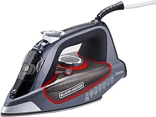 Black & Decker steam iron with 2200 watts, gray, x2050-B5 ceramic sole.. No stress, just speed — DIAYTAR Nigeria ships in days.