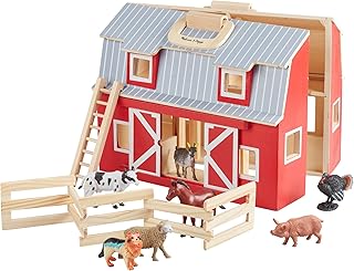 Foldable wood barn and take away Melissa & Doug with 7 animal figurines - Portable animal toys for babies and toddlers from 3 years old.. Shop with purpose at DIAYTAR NIGERIA and receive your purchases at unbeatable prices within the week.