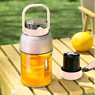AMOLY 2-in-1 portable sports mixer, 1.5 l bottle of water + juicer, smoothie mixer, fresh juice machine rechargeable by USB, gym for gym, picnic, party and kitchen (almond pink).. DIAYTAR NIGERIA delivers what you want at prices you'll love, all within 5-8 days nationwide.