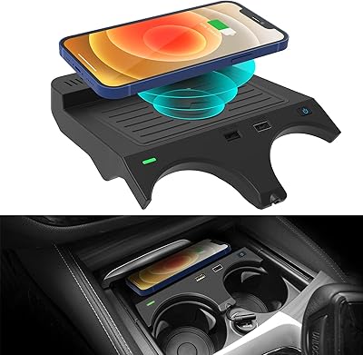 Wireless car charger for BMW 5 M5/535i/540i/550i/530E 2017-2022 2022 and series 6 m6/640i/650i 2018-2019, wireless charger for central console compatible with BMW accessories (not suitable for NFC).. Explore the biggest product variety online — only at DIAYTAR Nigeria.