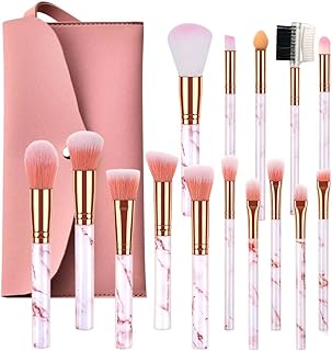 Set of 15 professional makeup brushes Banana Home of marbled pink with outline.. Discover the joy of online shopping with DIAYTAR NIGERIA's budget-friendly prices and reliable shipping.