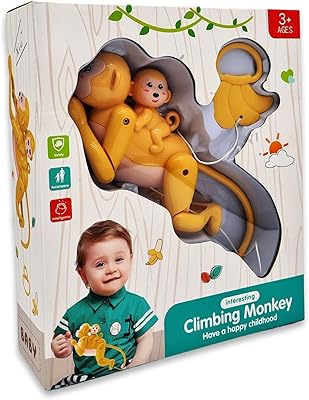 Electric monkey toy with shooting rope, small monkey, musical toys for infants, animal toy in fun musical movement, gift for babies and children, yellow.. Shop with confidence at DIAYTAR NIGERIA, Nigeria's premier affordable e-commerce platform.