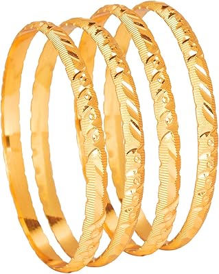 Traditional Indian Bracelets Plated Gold 24 Carats Buddha (Pack of 4) SJ_3303.. Shop with purpose at DIAYTAR NIGERIA and discover a world of products at budget-friendly prices.