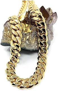 Cuban chain Cuban in shiny gold for life for men and women, thick 14 mm 14 -carat diamonds with thick and solid clasp, durable hip hop style for urban use, never tarnishes.. DIAYTAR NIGERIA provides endless shopping possibilities with affordable prices and prompt delivery service.