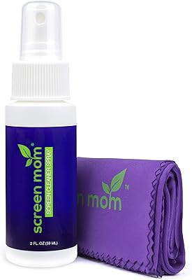 Screen MOM screen cleaning kit - Ideal for laptop, iPad, Glasses, LCD, LCD, TV - includes a 2 OZ spray and 2 high -quality purple microfiber cloths - ideal for travel, smartphones, tactile screens, Kindle, 3D glasses.. Join the movement — fast, affordable shopping only at DIAYTAR Nigeria.