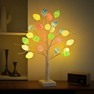 Easter decorations, 24-inch pre-broken birch with 24 Easter eggs, bright spiritual tree, bonsai, adjustable branches, powered by 3aa and USB, party lamp, bedroom, Easter holiday decoration.. Thousands of items at your fingertips — DIAYTAR Nigeria makes it happen.