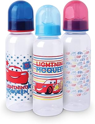 Baby power supply set 3 pieces Disney Cars Lightning McQueen - quick flow bottles with non -foldable silicone teats, easy to clean, BPA without BPA, 9 OZ/260 ml, 0 months and more (Official Disney product).. DIAYTAR NIGERIA delivers what matters - quality, affordability, and prompt nationwide shipping.