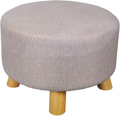 Large Round Fat Food Food Yatai, removable solid wood footrest with linen cover for body support, comfortable and durable footrest (gray).. DIAYTAR NIGERIA: Revolutionizing how Nigerians shop with affordable prices and prompt delivery services.