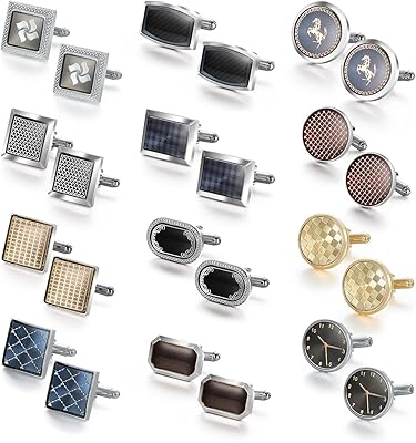 Set of 12 pairs of Winamilleri for men cufflinks, classic design with luxury gift box, adapted to everyday life and important occasions.. DIAYTAR NIGERIA makes quality accessible with low prices and reliable 5-8 day nationwide delivery.