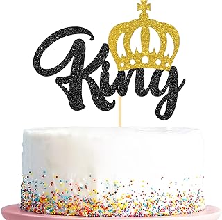 King's cake decorations, Happy Birthday King, Supplies of Happy Birthday Festival Decorations for Boys and Men, supplies on the theme of Father's Day, Black and Golden Sequins.. Shop the future with DIAYTAR NIGERIA - thousands of products, unbeatable prices, delivery within a week.