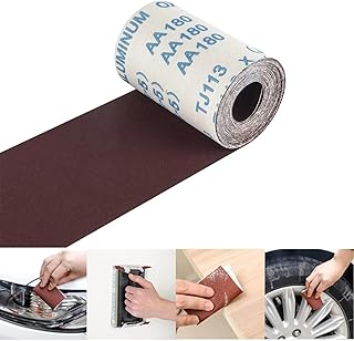 Rollery of Grain Papier 180, durable abrasive paper, fabric back, dry and humid sandpaper, 4.5 inches wide, abrasive brown alumina paper for wood, dry partitions, metal resin, polishing, grinding, sanding car.. Shop with intention at DIAYTAR NIGERIA, offering thousands of products delivered nationwide in days.