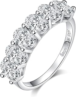 Oval Wedding Ring in Moissanite 3 CT for women, 6 Sterling 925 silver stones, VVS diamond promise ring with certificate of authenticity.. Shop electronics, clothes, and everything in between on DIAYTAR Nigeria.