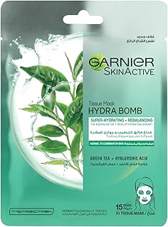 Garnier Skin Active Ultra Moisturizing and Balanting Mask with Green Tea Extract for Normal Garnier Gold Skins, weighing 28 grams.. DIAYTAR NIGERIA: Making online shopping accessible with affordable prices and nationwide delivery service.