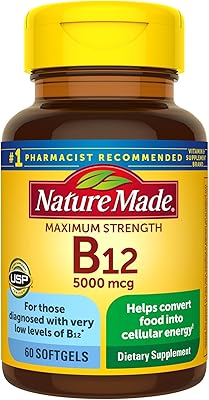 Vitamin B12 5,000 mcg, supplement of support for energy metabolism, 60 capsules, 60 -day supply.. DIAYTAR NIGERIA combines extensive product options with budget-friendly prices, delivered in 5-8 days.
