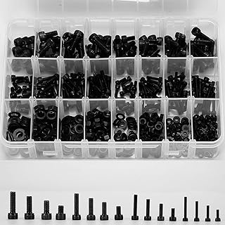 Kit with bolts and Gertnite nuts, M3 M4 M5 M6, Metric hexagonal screw matching with key, carbon steel (black hollow head).. Your go-to destination for affordable online shopping, DIAYTAR NIGERIA delivers in under 8 days.