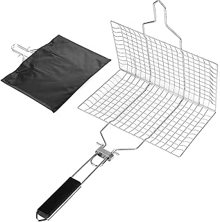 Stainless steel grill basket, portable grill basket with removable handle, perfect for grilling vegetables, fish, shrimps, steaks and more with transport bag.. Your digital shopping companion, DIAYTAR NIGERIA offers exceptional value with delivery in less than 8 days.