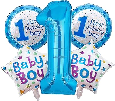 Propcycle A set of 5 aluminum pieces for the first anniversary of the boys. A set of 5 pieces of blue color for the festival decorations of the first anniversary of the first month. Prince Helium ball bouquet.. DIAYTAR NIGERIA brings the market to your fingertips with affordable prices and swift delivery services.