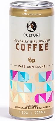 Coffee Culturi | COLD COFFER COC CAFE CON LECHE | Biological and GMO -free | Clean energy and soft taste | cans of 7.5 fl. Oz (package of 12).. DIAYTAR NIGERIA: Empowering Nigerians with access to affordable products delivered within 8 days.