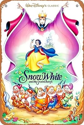 Snow White Film poster and seven dwarfs in retro metal 8 x 12 inches.. DIAYTAR NIGERIA: Simplifying access to thousands of products with affordable nationwide shipping.