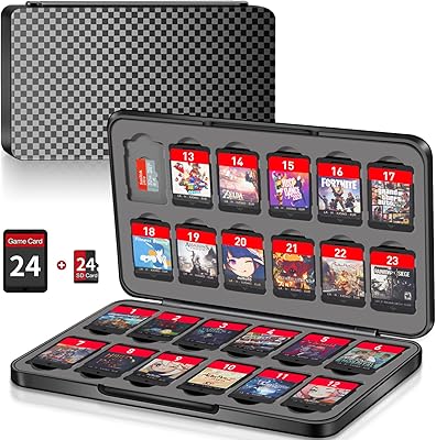 Support for switch game case with 24 locations for cartridges and 24 micro SD storage cards, thin portable game organizer with magnetic closure, rigid protective shell and soft lining.. Shop from Nigeria's largest product selection at DIAYTAR, with budget-friendly prices and swift delivery.