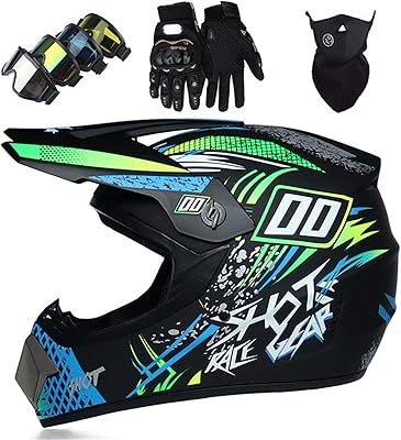 Adult/child integral mountain bike helmet (size S), Motorcycle Cross helmet with glasses/gloves mask, all-terrain helmet for enduro racing dirt bike downhill, approved dot & ece, 4 pieces.. DIAYTAR NIGERIA: Bringing affordable shopping solutions with a diverse product catalog delivered nationwide.
