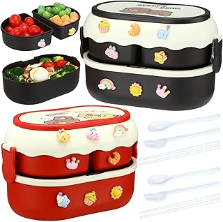 Waterproof stacked bento lunch box with 3 compartments, laptop for preschool children, with handle going to the microwave, snacks with children's and picnics labels.. Discover endless possibilities with DIAYTAR NIGERIA's extensive product range and affordable shipping.