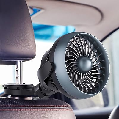 Car fan powered by USB battery, 4 speeds, silent operation, 360 degree rotary car fan, mini 5 V air coolant fan for car, rear and rear passenger, dogs, etc. (blue).. Spend less, get more — that’s the DIAYTAR Nigeria promise.