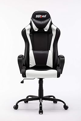 Blitzed Polyurethane leather game chair with adjustable height with Omega lumbar support (Omega Basic_White).. Shop with intention at DIAYTAR NIGERIA, offering thousands of products delivered nationwide in days.