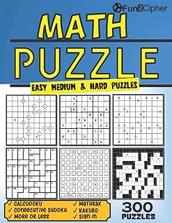 Mathematical puzzles book for adults: 300 fun mathematical logic puzzles and mathrax adults and seniors in large characters, consecutive sudoku, calcodoku, kakuro, ... Less, connect (books of mathematical puzzles for adults).. Your trusted shopping partner, DIAYTAR NIGERIA offers extensive selection with quick delivery options.
