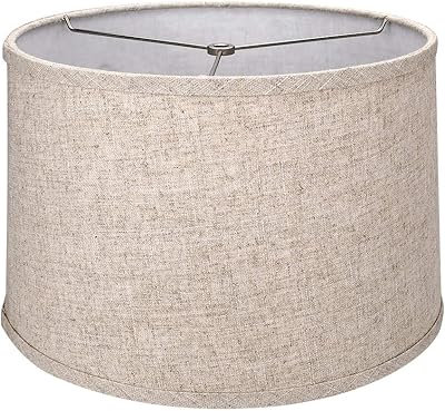 Tutu Star Large brown lampshade in the shape of a drum for chandeliers, floor lamp and table lamp 13 x 14 x 9 inches, natural linen fabric, spider, spider.. DIAYTAR NIGERIA: Redefining online shopping with unbeatable prices and consistent delivery times.