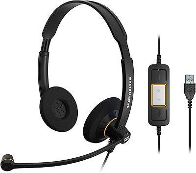 Sennheiser 504547 SC 60 USB ML Professional Double SC 60 USB ML - Skype for Business | with its HD, microphone antibruit, USB connector (black) - (set of 1).. DIAYTAR NIGERIA: Your trusted partner for affordable online shopping with reliable delivery timeframes.