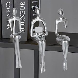 3 pieces figurine abstract thinker in silver, reading of abstract art decor, modern sitting figurine decoration for the house, the living room, the shelf, the coffee table, the office (silver).. Nigeria's e-commerce leader delivers unmatched variety and value to your doorstep in just 5-8 days.