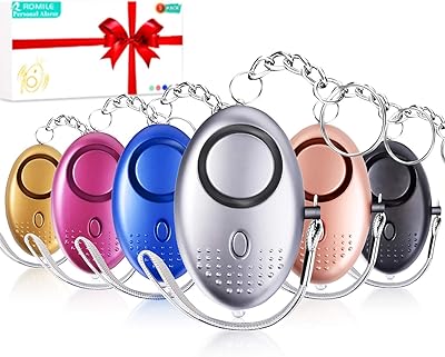 Rommel personal personal alarm - pack of 6 【SIREN SONG】 Reusable keychain 140 dB with LED light, emergency safety alarm for women, girls, children, elderly people.. One platform, endless products — welcome to DIAYTAR Nigeria.