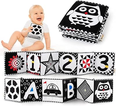 A.M. Anna Book in high contrast fabric for babies Foldable activity book for babies from 0 to 3 to 6 months (owl).. Your ideal shopping companion, DIAYTAR NIGERIA offers unmatched variety with delivery within a week.