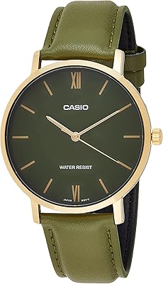 Green leather Casio watch, MTP-VT01GL-3BUDF, Gray HOLD.. Looking for quality and speed? You’ll find both at DIAYTAR Nigeria.