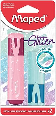Pastel Mapped glitter highlighted pens (2 - matching colors), 742028.. One platform, all your needs — DIAYTAR Nigeria delivers quickly.