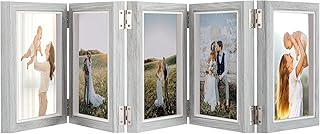 5 Foldable photo frames with 4 "x 6" hinge, Foldable Natural Wood Photo With High Definition Glass, Rustic Office, Collage of family photos for Thanksgiving, Christmas, Valentine's Day, a birthday (gray blue.. DIAYTAR NIGERIA redefines convenience with our diverse marketplace and affordable nationwide shipping.