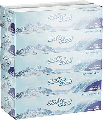 Soft tissues' n highly absorbent, sterile, soft and resistant 100 leaves x 2 thicknesses, 5 boxes.. DIAYTAR NIGERIA redefines convenience with our vast product selection and swift nationwide delivery.
